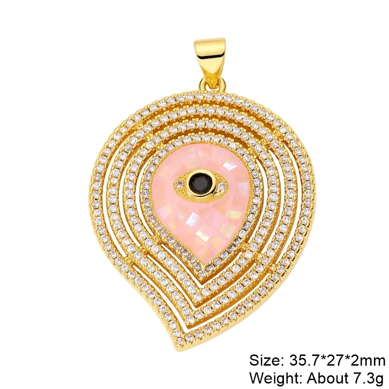 Juya Handmade 18K Real Gold Plated Opal Shell Round Turkish Greek