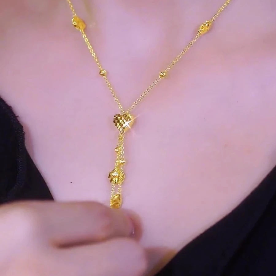 18 K Gold Color Heart love Necklace Clavicle Chain