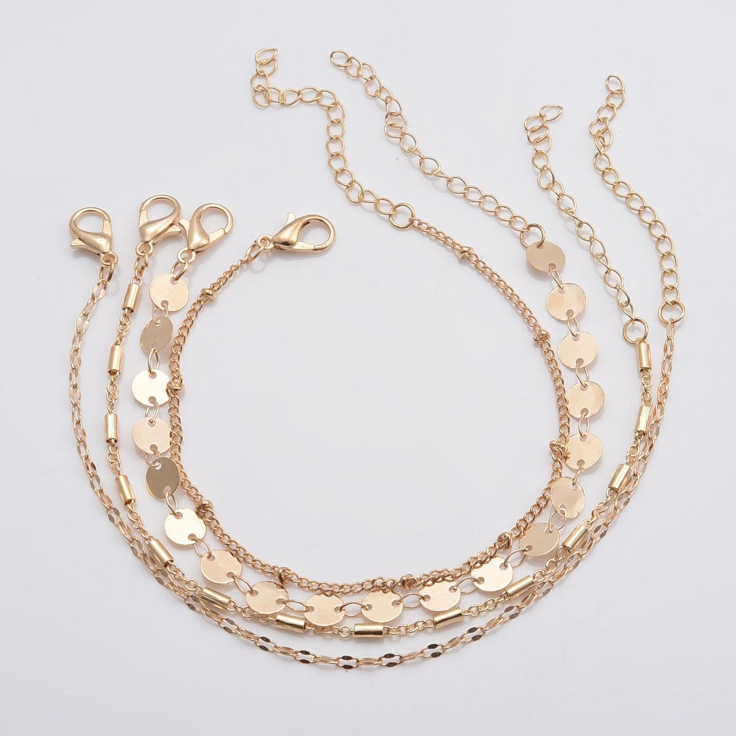 4-pack Set Tube Chain Lace Bracelet