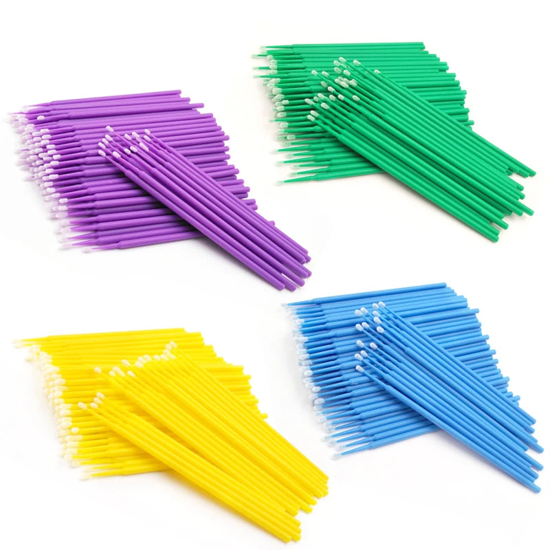 100PCS Cotton Swab Eyelash Brushes Individual Eyelashes Microbrush Lash Removing Lash Extension Accessories Tools
