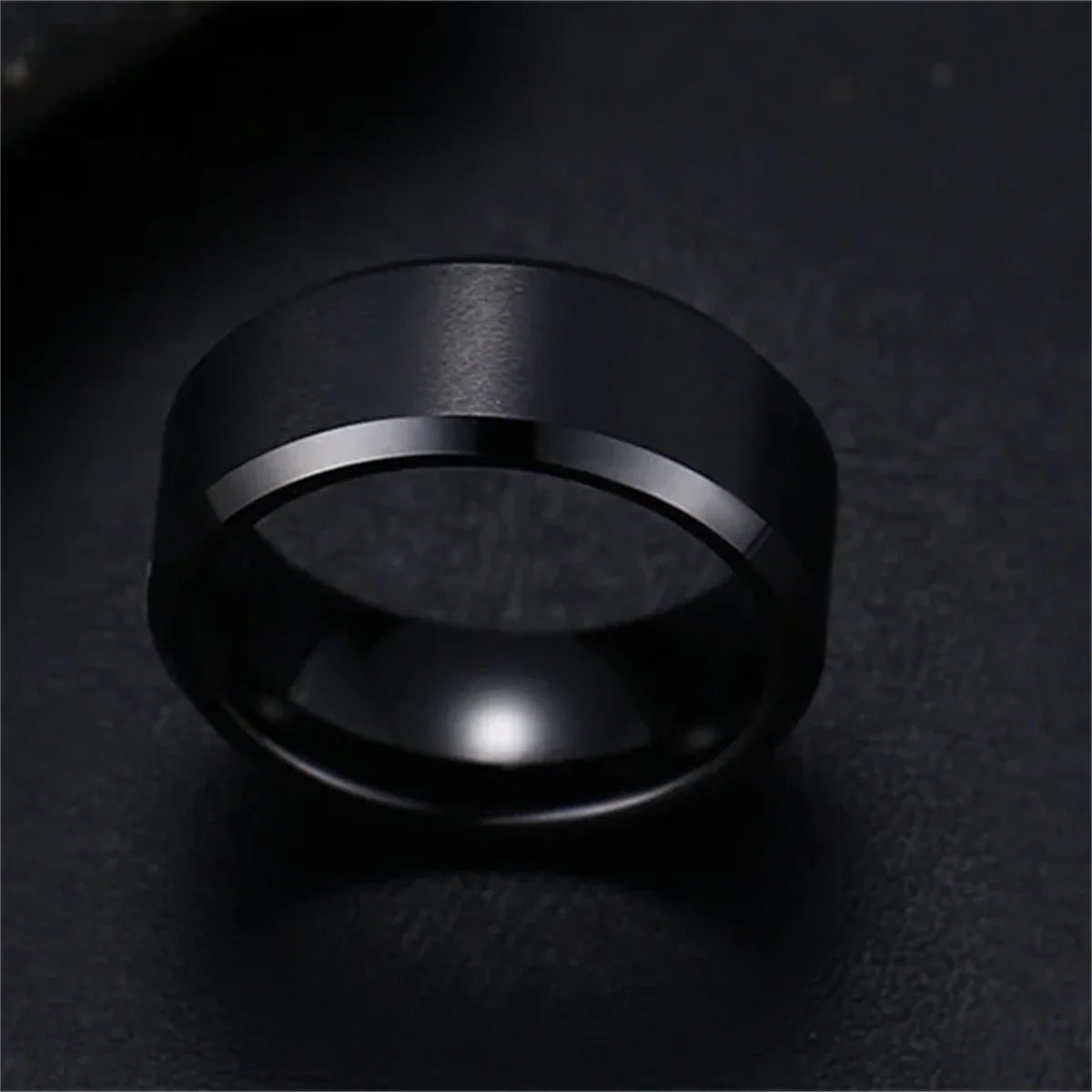 Jewelry Ring for Men Women Stainless Steel Black Rings Wedding Engagement Band Quality Matte Male Jewelry