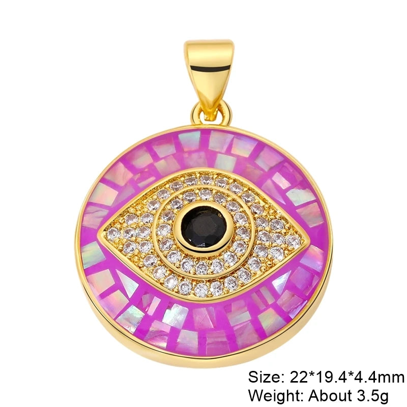 Juya Handmade 18K Real Gold Plated Opal Shell Round Turkish Greek