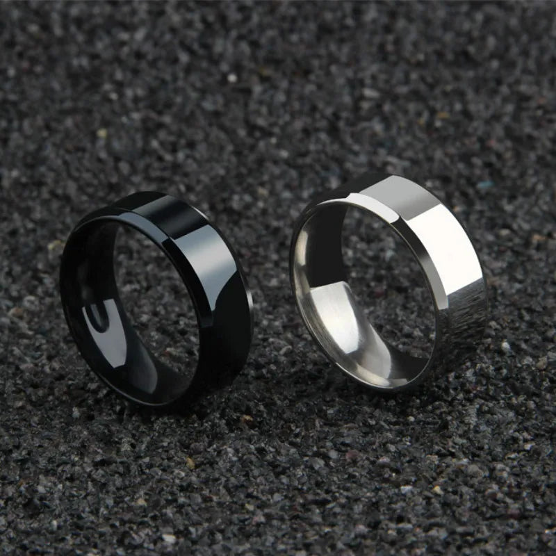 Jewelry Ring for Men Women Stainless Steel Black Rings Wedding Engagement Band Quality Matte Male Jewelry