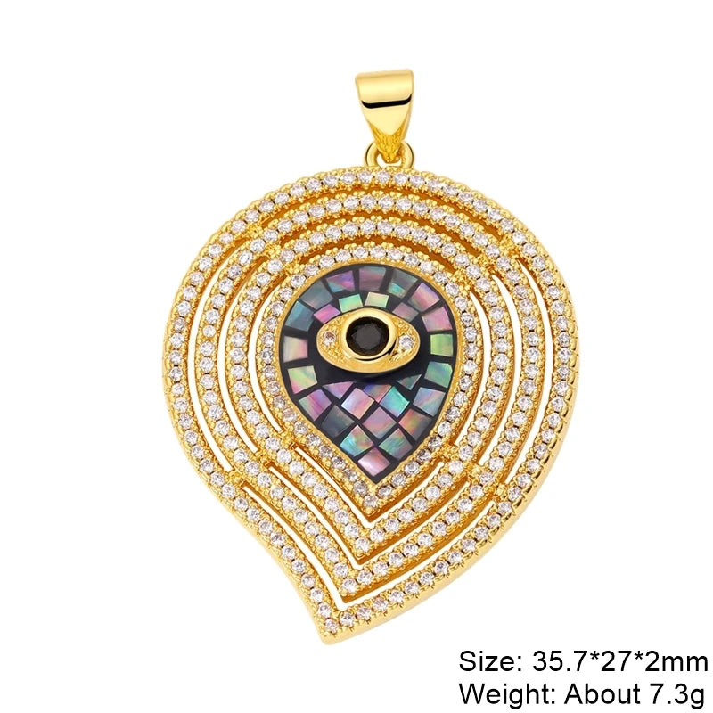 Juya Handmade 18K Real Gold Plated Opal Shell Round Turkish Greek