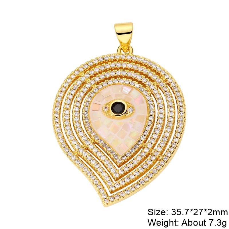 Juya Handmade 18K Real Gold Plated Opal Shell Round Turkish Greek