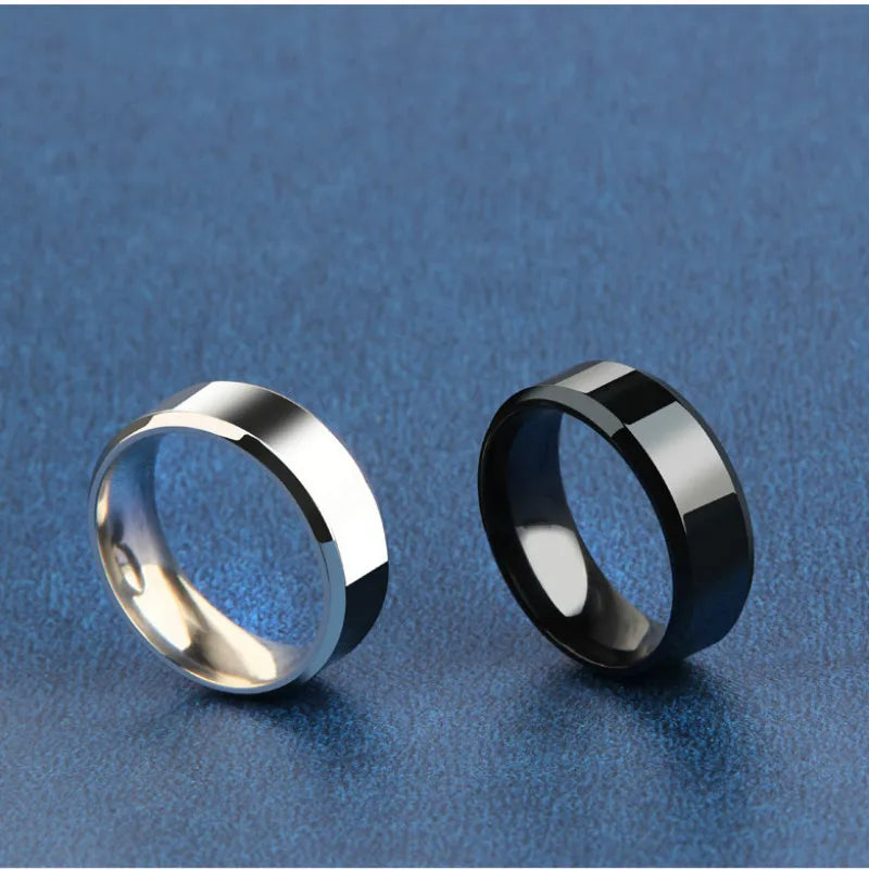 Jewelry Ring for Men Women Stainless Steel Black Rings Wedding Engagement Band Quality Matte Male Jewelry