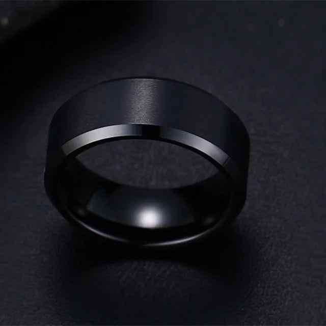 Jewelry Ring for Men Women Stainless Steel Black Rings Wedding Engagement Band Quality Matte Male Jewelry