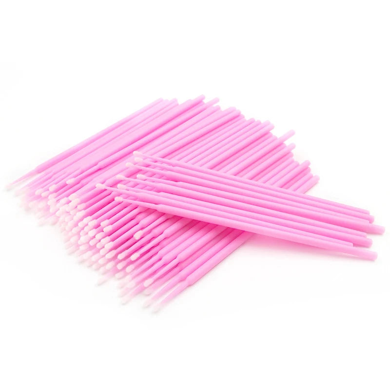 100PCS Cotton Swab Eyelash Brushes Individual Eyelashes Microbrush Lash Removing Lash Extension Accessories Tools
