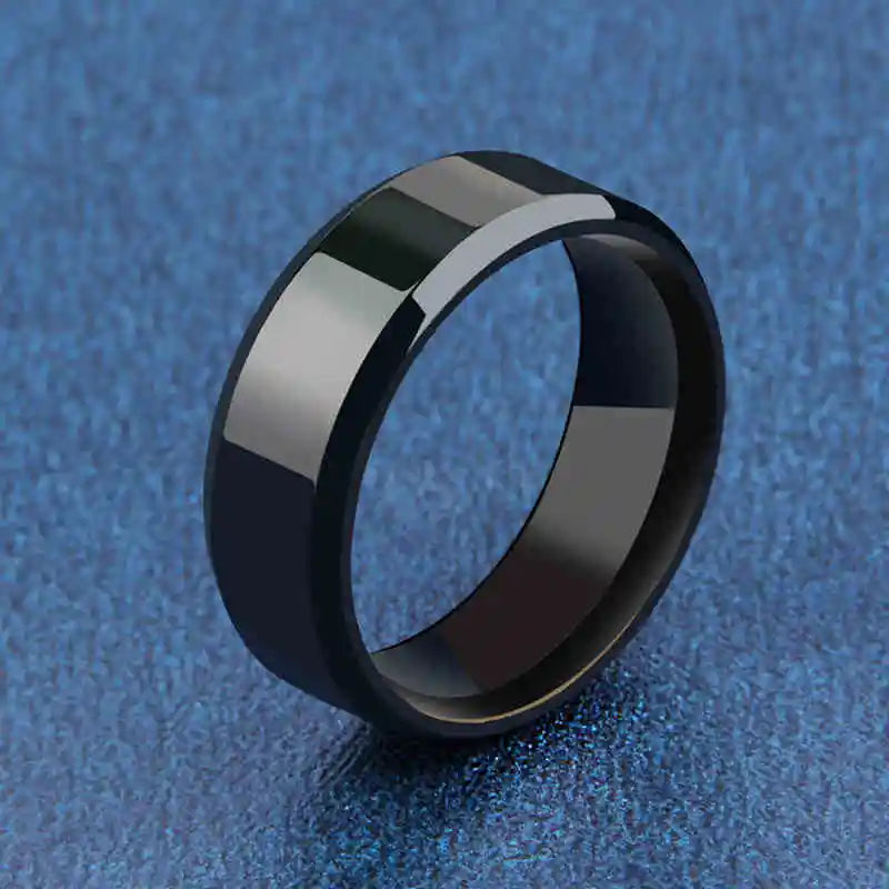 Jewelry Ring for Men Women Stainless Steel Black Rings Wedding Engagement Band Quality Matte Male Jewelry
