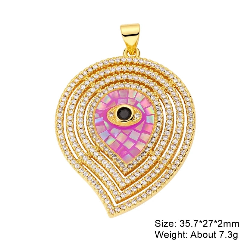 Juya Handmade 18K Real Gold Plated Opal Shell Round Turkish Greek