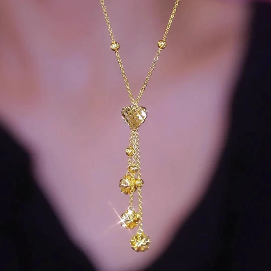 18 K Gold Color Heart love Necklace Clavicle Chain