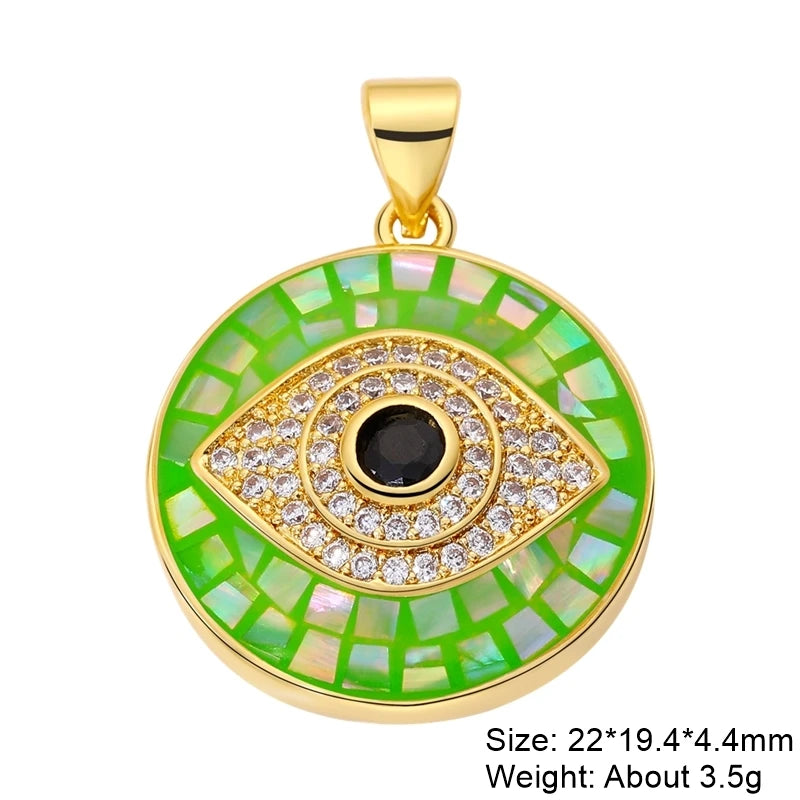 Juya Handmade 18K Real Gold Plated Opal Shell Round Turkish Greek