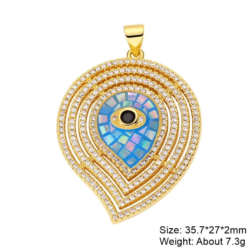 Juya Handmade 18K Real Gold Plated Opal Shell Round Turkish Greek
