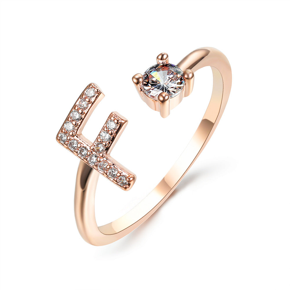 Adjustable Letter Ring For Women